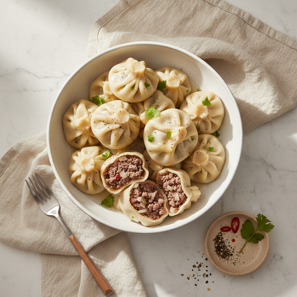 Хинкали с говядиной и свининой